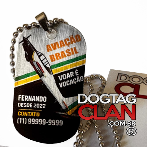 Dog Tag Aviação Personalizada – Voar é Vocação-3