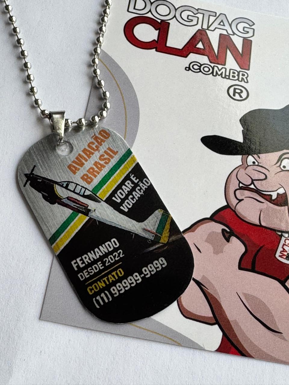 Dog Tag Aviação Personalizada – Voar é Vocação-4