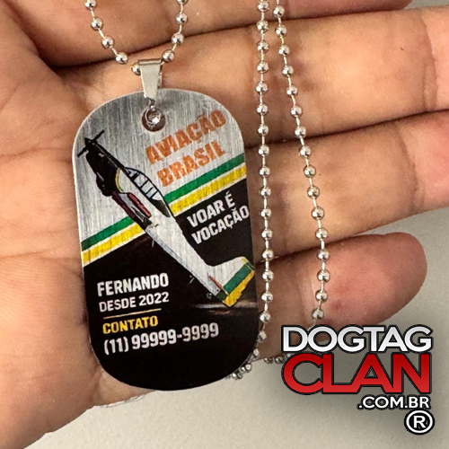 Dog Tag Aviação Personalizada – Voar é Vocação-5