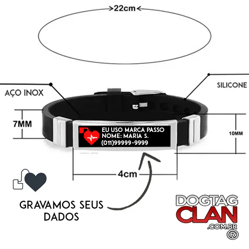 Pulseira de Identificação EU USO MARCAPASSO – Alerta Médico-3