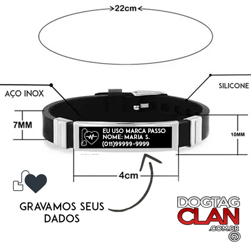 Pulseira de Identificação EU USO MARCAPASSO – Alerta Médico-1