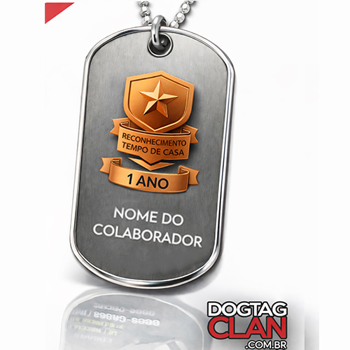 Dog Tag Reconhecimento por Tempo de Casa – Aço Inox Personalizada-1