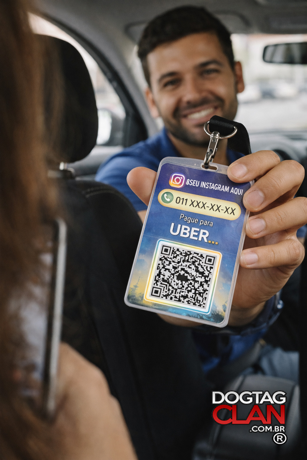 Crachá Profissional com QR Code Pix – Guincho, Uber e Taxista-4