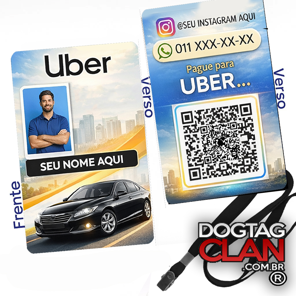 Crachá Profissional com QR Code Pix – Guincho, Uber e Taxista-3
