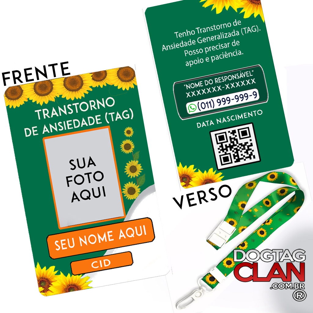 Crachá de Identificação Transtorno de Ansiedade Generalizada (TAG) QR Code