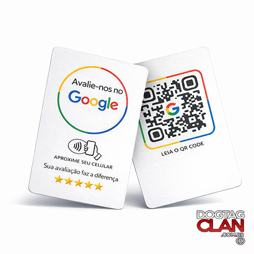 Cartão Avaliação Google com NFC e QR Code – Aumente suas Avaliações