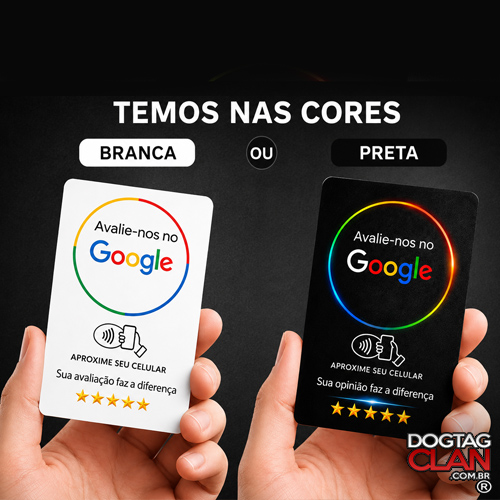 Cartão Avaliação Google com NFC e QR Code – Aumente suas Avaliações