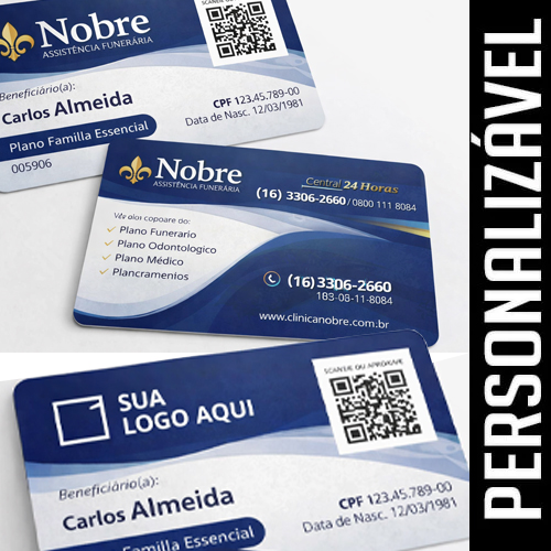 Cartão para Plano Assistencial Personalizado em PVC
