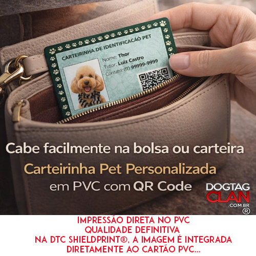 Carteirinha Pet Personalizada em PVC com QR Code-2