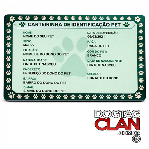 Carteirinha Pet Personalizada em PVC com QR Code-4