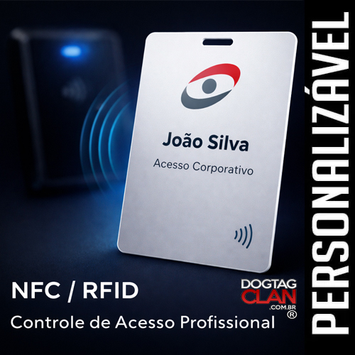 Crachá NFC/RFID Personalizado em PVC 0,76mm para Controle de Acesso