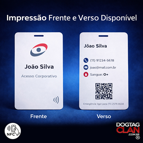 Crachá NFC/RFID Personalizado em PVC 0,76mm para Controle de Acesso-2