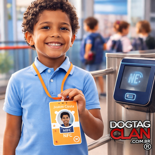 Crachá Infantil NFC Personalizado em PVC 0,76mm – Linha Escolar Inteligente-2