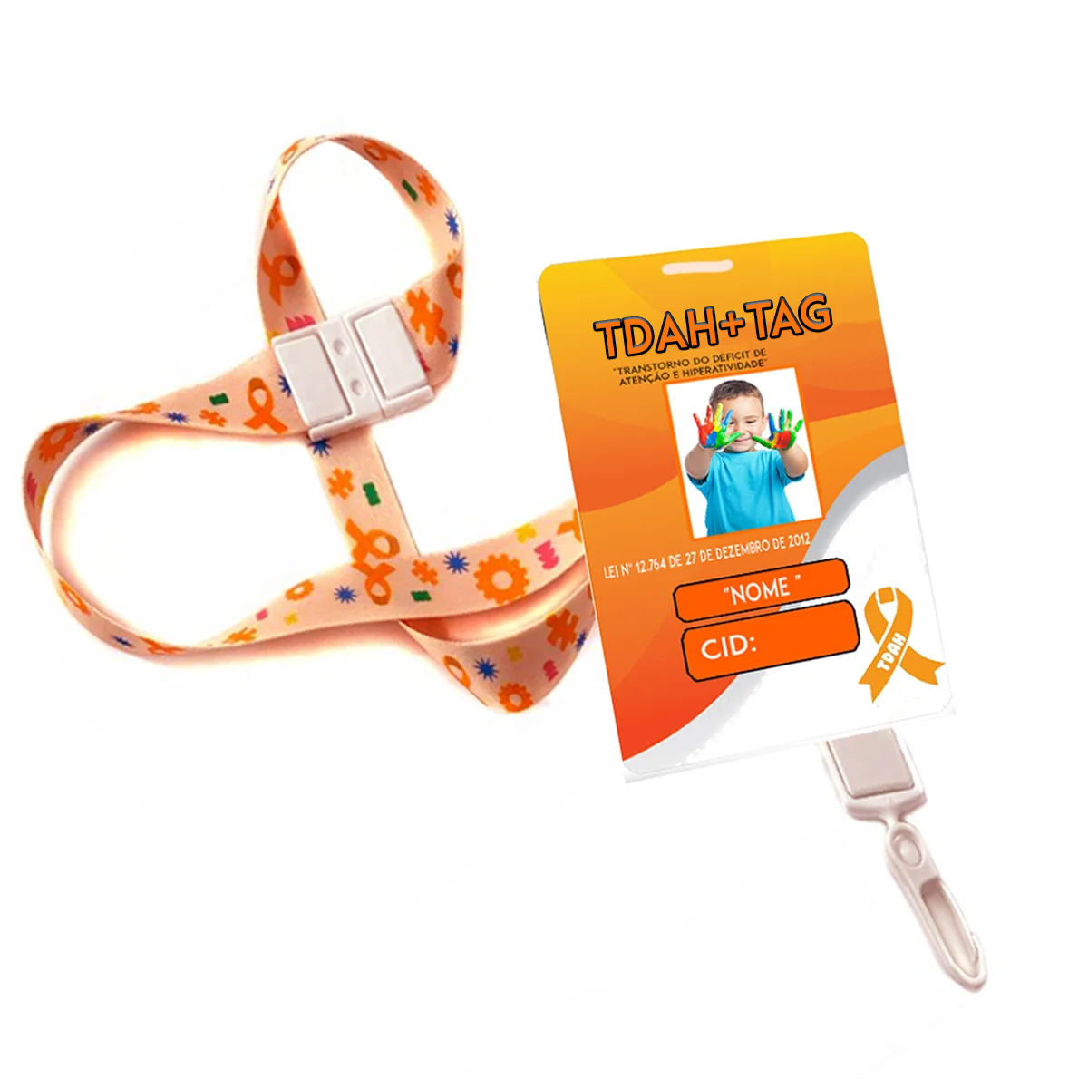 Crachá de Identificação para TDAH e TAG com QR Code Personalizado-1