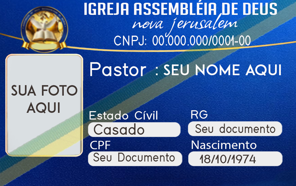 Credencial de Pastor e Carteirinha de Membro em PVC 0,76mm Personalizada-4