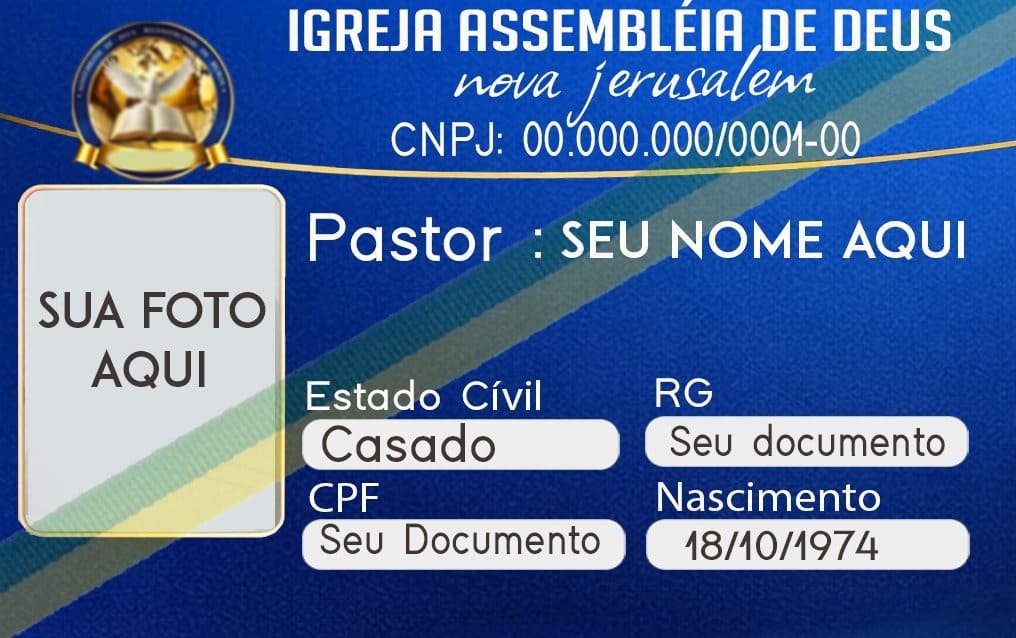 Credencial de Pastor e Carteirinha de Membro em PVC 0,76mm Personalizada-4