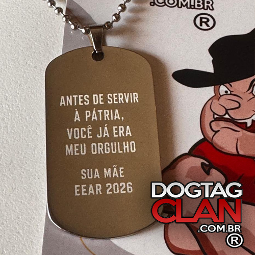 Dog Tag de Formatura Militar com Caixa Personalizada – Ideal para EEAR, ESA e Exército