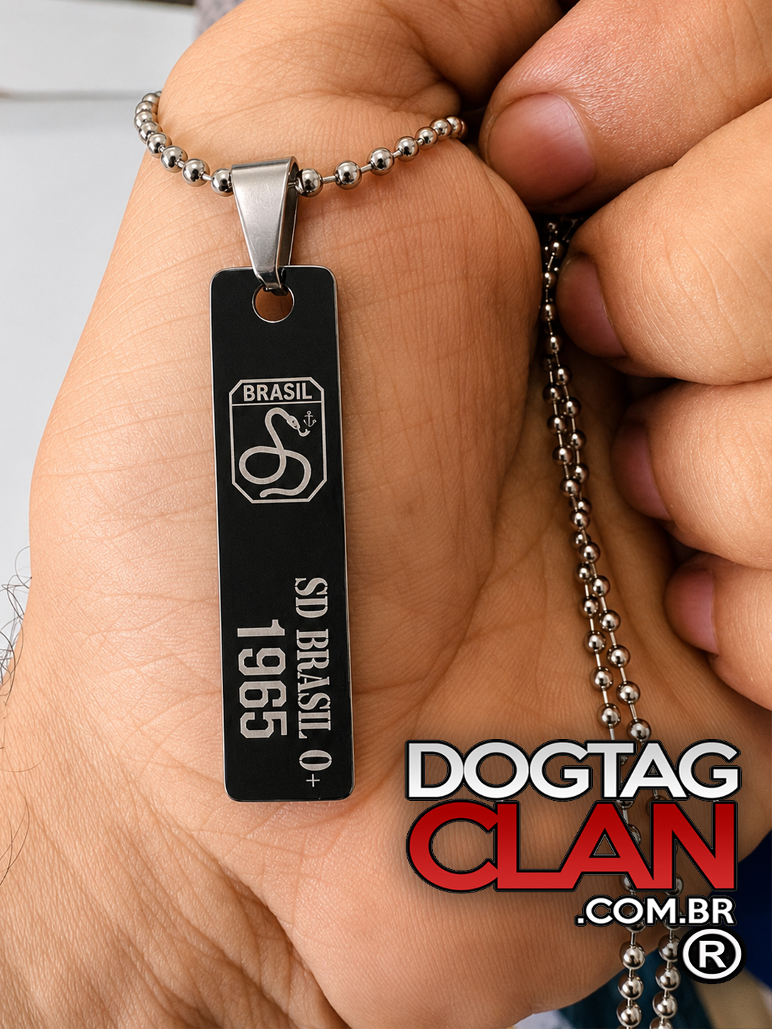 Colar Tático Personalizado em Aço Inox (Gravação Profunda)-3