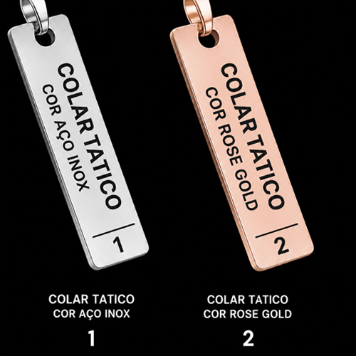 Colar Tático Personalizado em Aço Inox (Gravação Profunda)-2