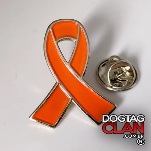 Pin Laço Laranja – Conscientização e Identificação Humanizada