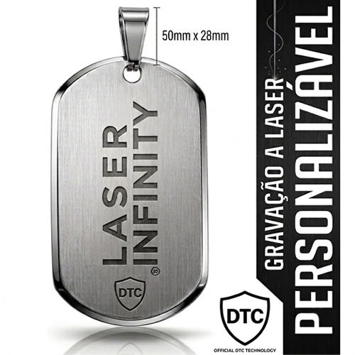 Dog Tag Laser Personalizada em Aço Inox | Gravação Infinity®