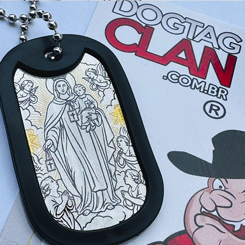 Dog Tag Escapulário Nossa Senhora do Carmo e Menino Jesus