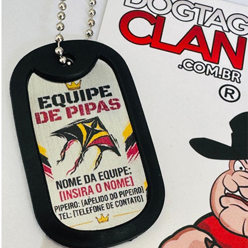 Dog Tag para Equipe de Pipa Personalizada em Aço Inox-2