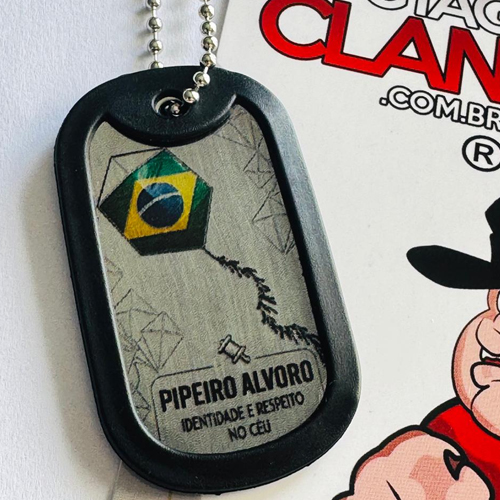 Dog Tag para Equipe de Pipa Personalizada em Aço Inox-1