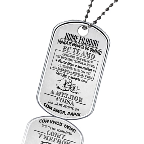 Plaqueta Dog Tag - Pai para Filha Eu Te Amo