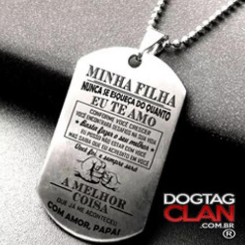 Plaqueta Dog Tag - Pai para Filha Eu Te Amo-1