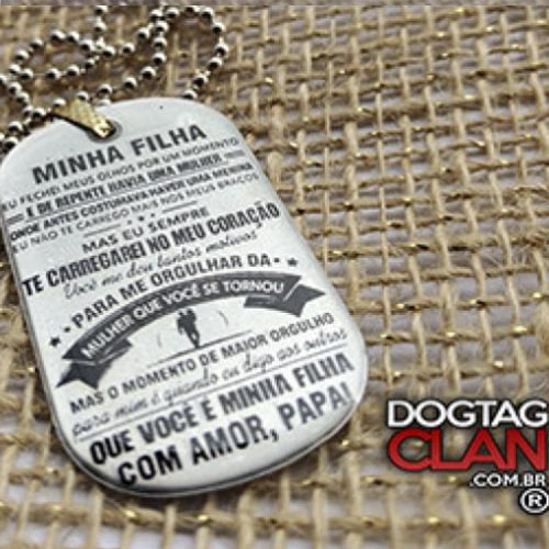Plaqueta Dog Tag - Mensagem de Pai para Filha-1